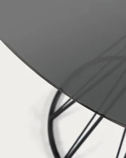 Kave Home Ronde Glazen Tafel Niut Zwart Ø120cm