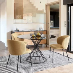 Kave Home Ronde Glazen Tafel Niut Zwart Ø120cm