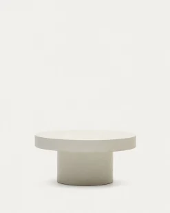 Kave Home Ronde Salontafel Aiguablava Wit Cement Ø90cm