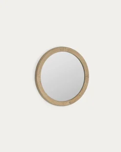 Kave Home Ronde Spiegel Aluin Hout Mindi Ø50cm