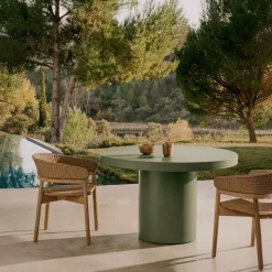 Kave Home Ronde Tafel Aiguablava Groen Cement Ø120cm