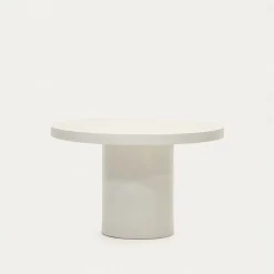Kave Home Ronde Tafel Aiguablava Wit Cement Ø120cm