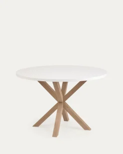 Kave Home Ronde Tafel Argo Wit Melamine Houteffect Ø120cm