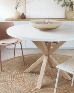 Kave Home Ronde Tafel Argo Wit Melamine Houteffect Ø120cm