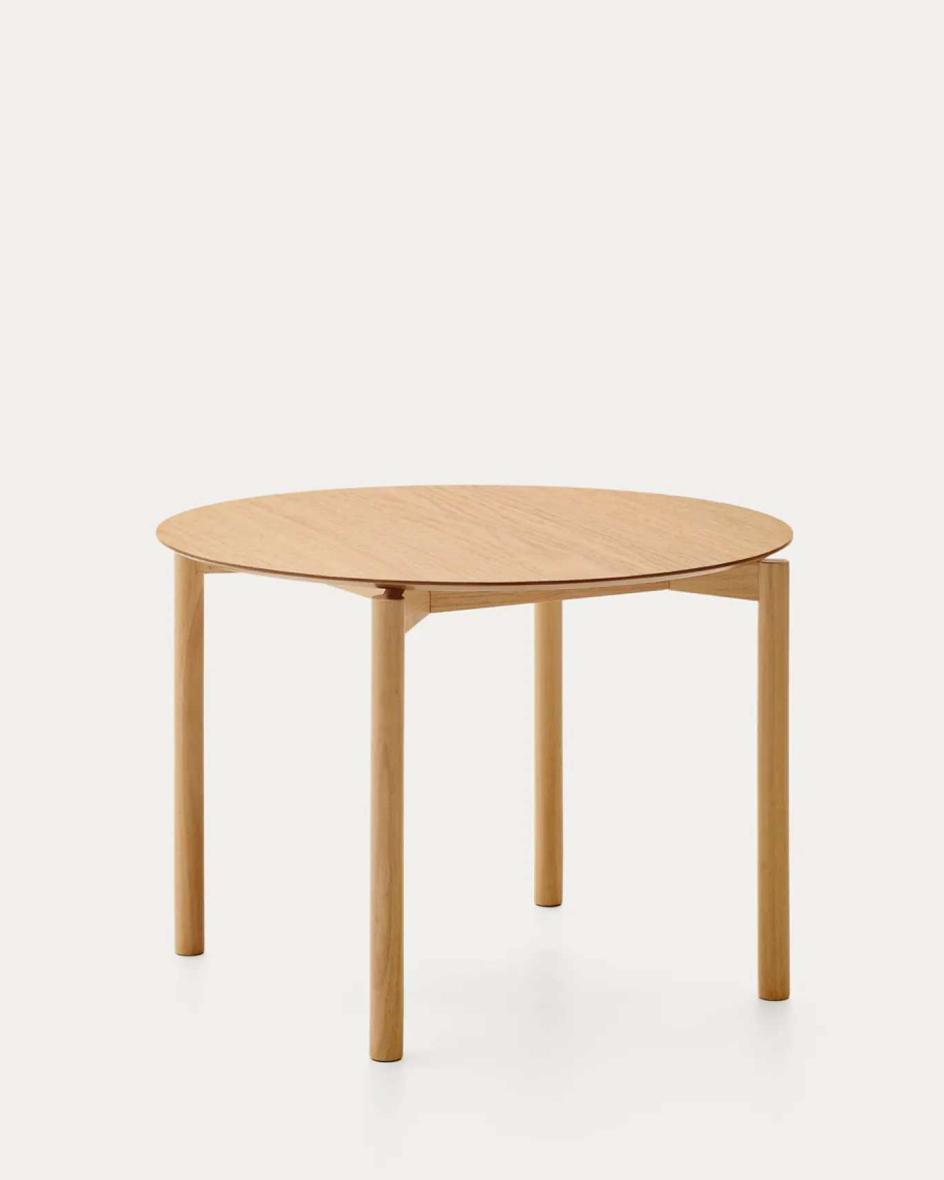 Kave Home Ronde Tafel Indara Essenhoutfineer en Rubberhout Ø110cm