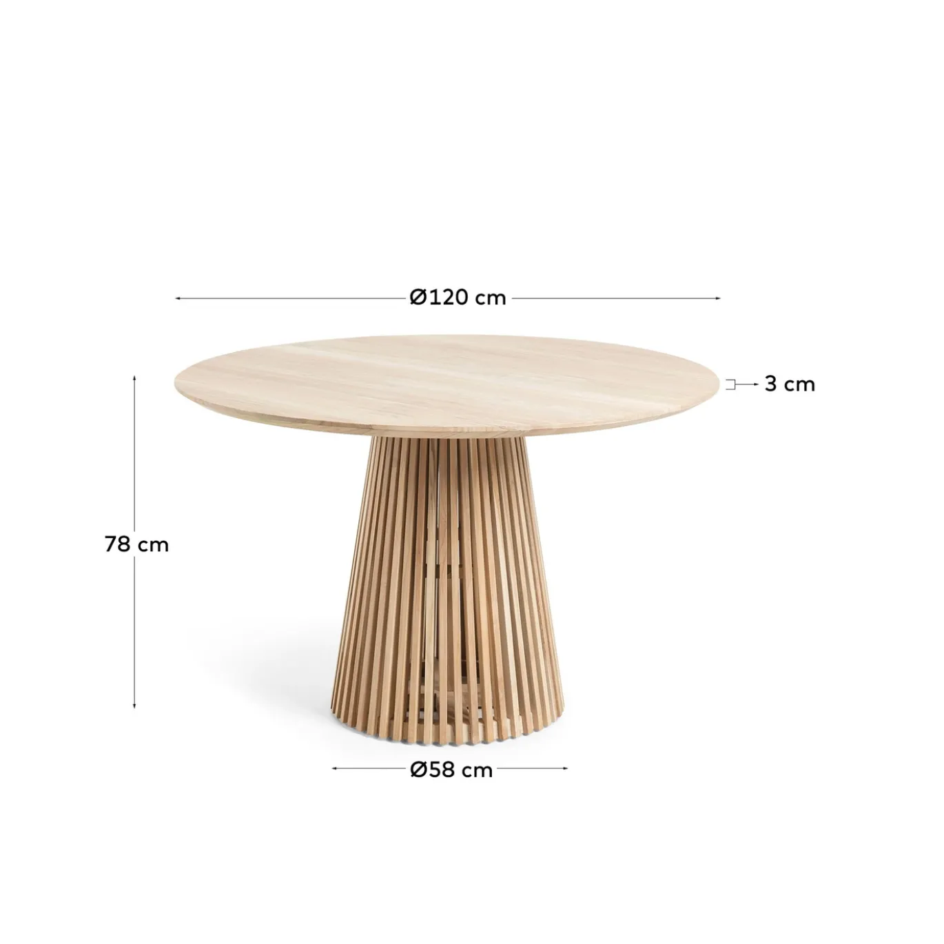Kave Home Ronde Tafel Jeanette Teak Ø120cm