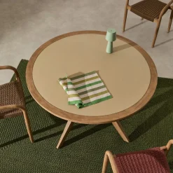 Kave Home Ronde Tafel Julieta Beige Polybeton En Acaciahout Ø120cm