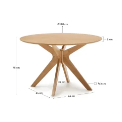Kave Home Ronde Tafel Naanim Eikenfineer Ø120cm