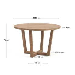 Kave Home Ronde Tafel Nahla Massief Acaciahout Ø120cm