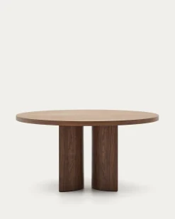 Kave Home Ronde Tafel Nealy Walnootfineer Donkere Afwerking Ø150cm