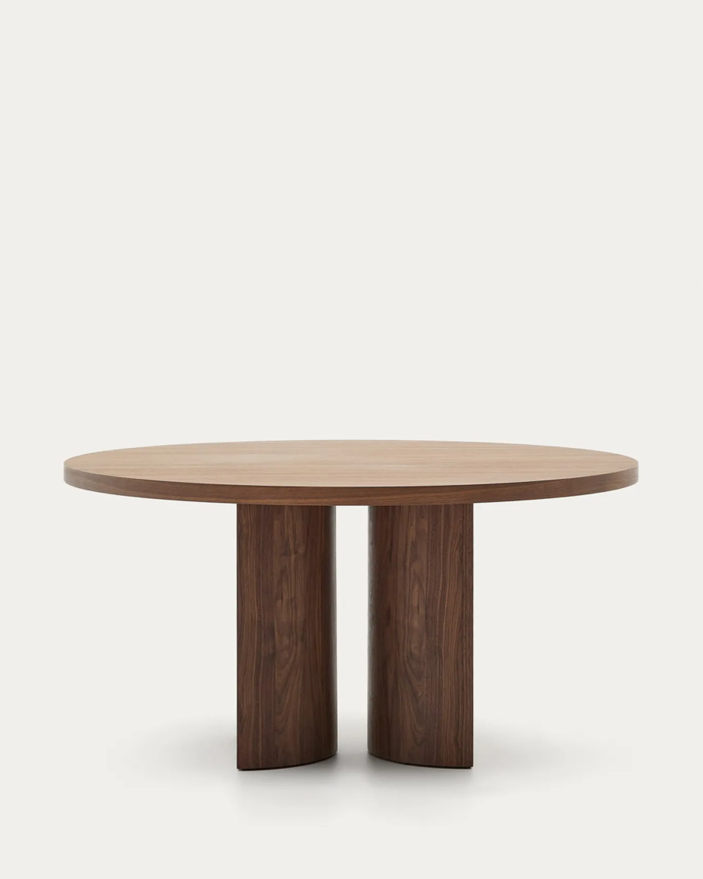 Kave Home Ronde Tafel Nealy Walnootfineer Donkere Afwerking Ø150cm