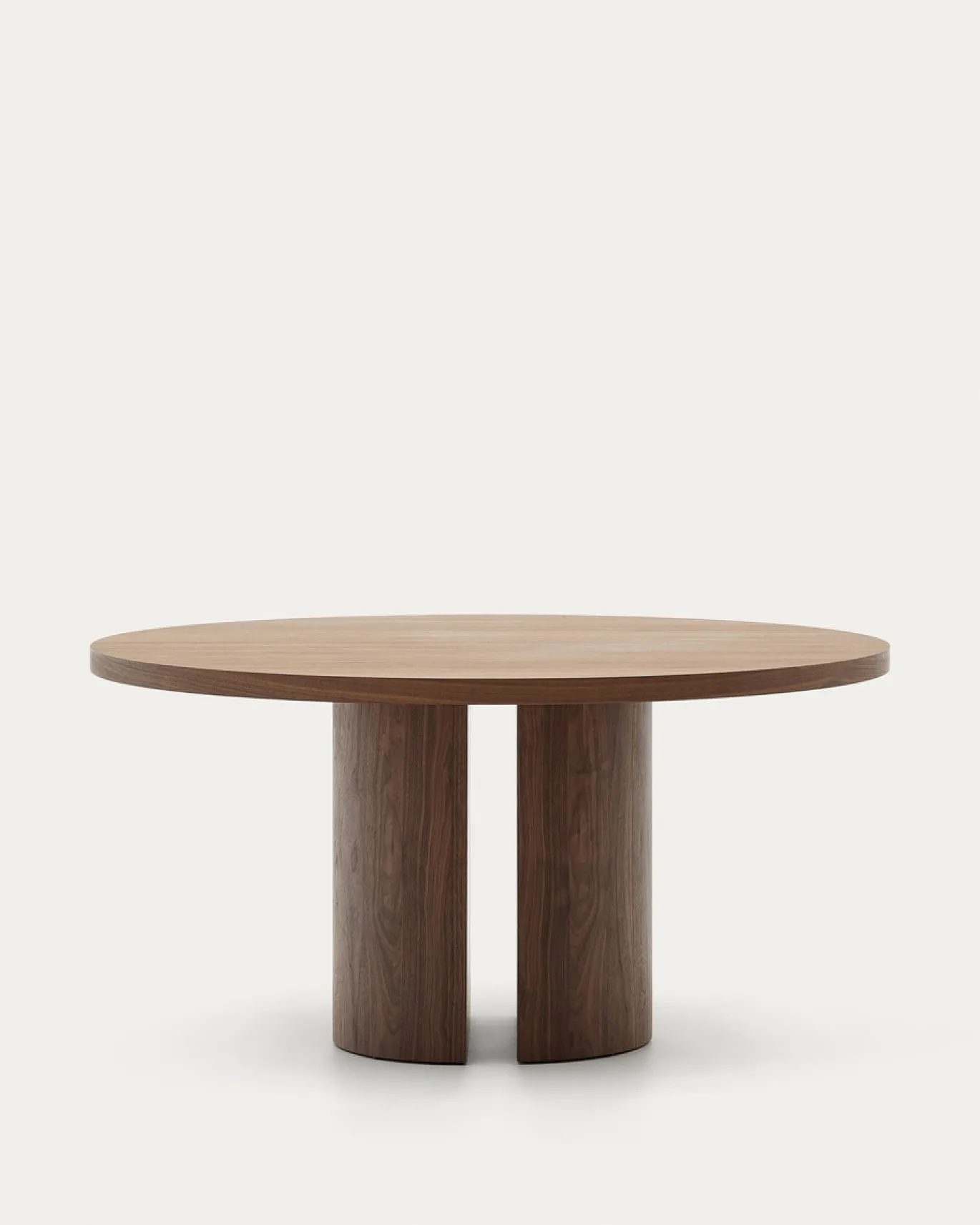 Kave Home Ronde Tafel Nealy Walnootfineer Donkere Afwerking Ø150cm