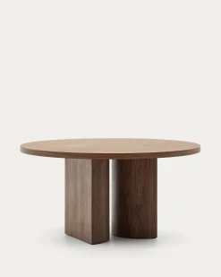 Kave Home Ronde Tafel Nealy Walnootfineer Donkere Afwerking Ø150cm
