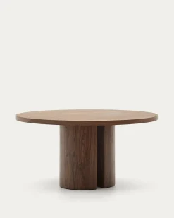 Kave Home Ronde Tafel Nealy Walnootfineer Donkere Afwerking Ø150cm