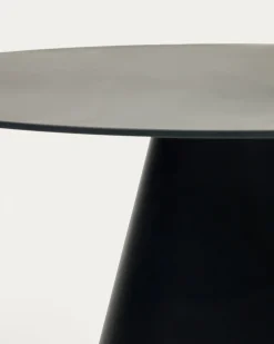 Kave Home Ronde Tafel Wilshire Gehard Glas Mat Zwart Ø120cm