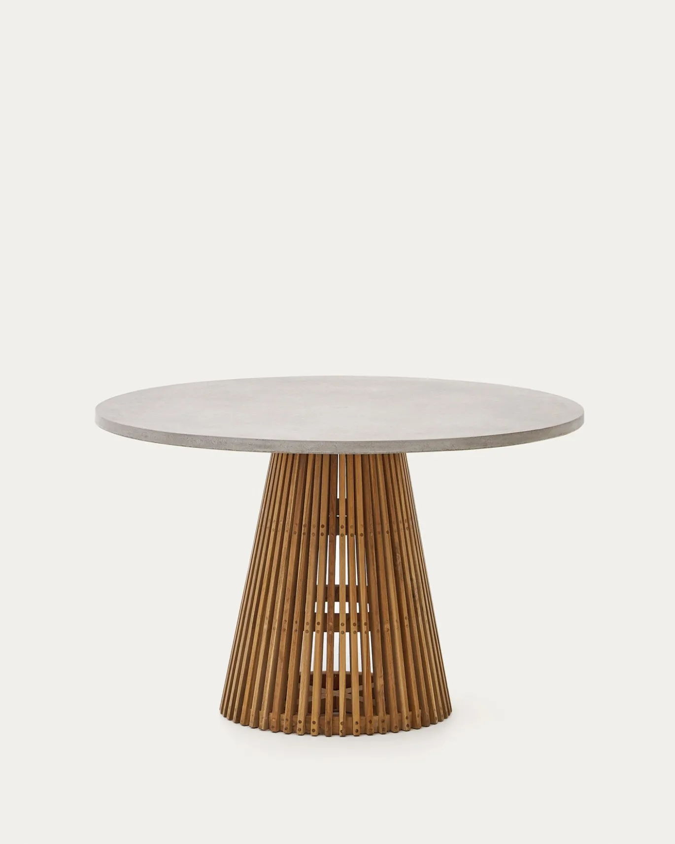 Kave Home Ronde Tuintafel Alcaufar Teakhout en Grijs Cement Ø120cm