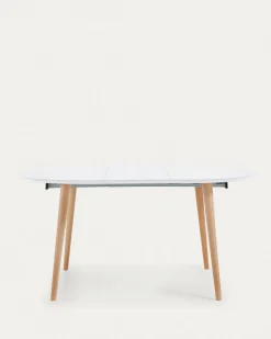 Kave Home Ronde Uitschuifbare Tafel Oqui Wit Ø120-200cm
