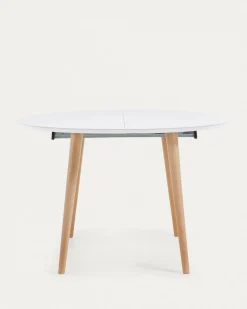 Kave Home Ronde Uitschuifbare Tafel Oqui Wit Ø120-200cm