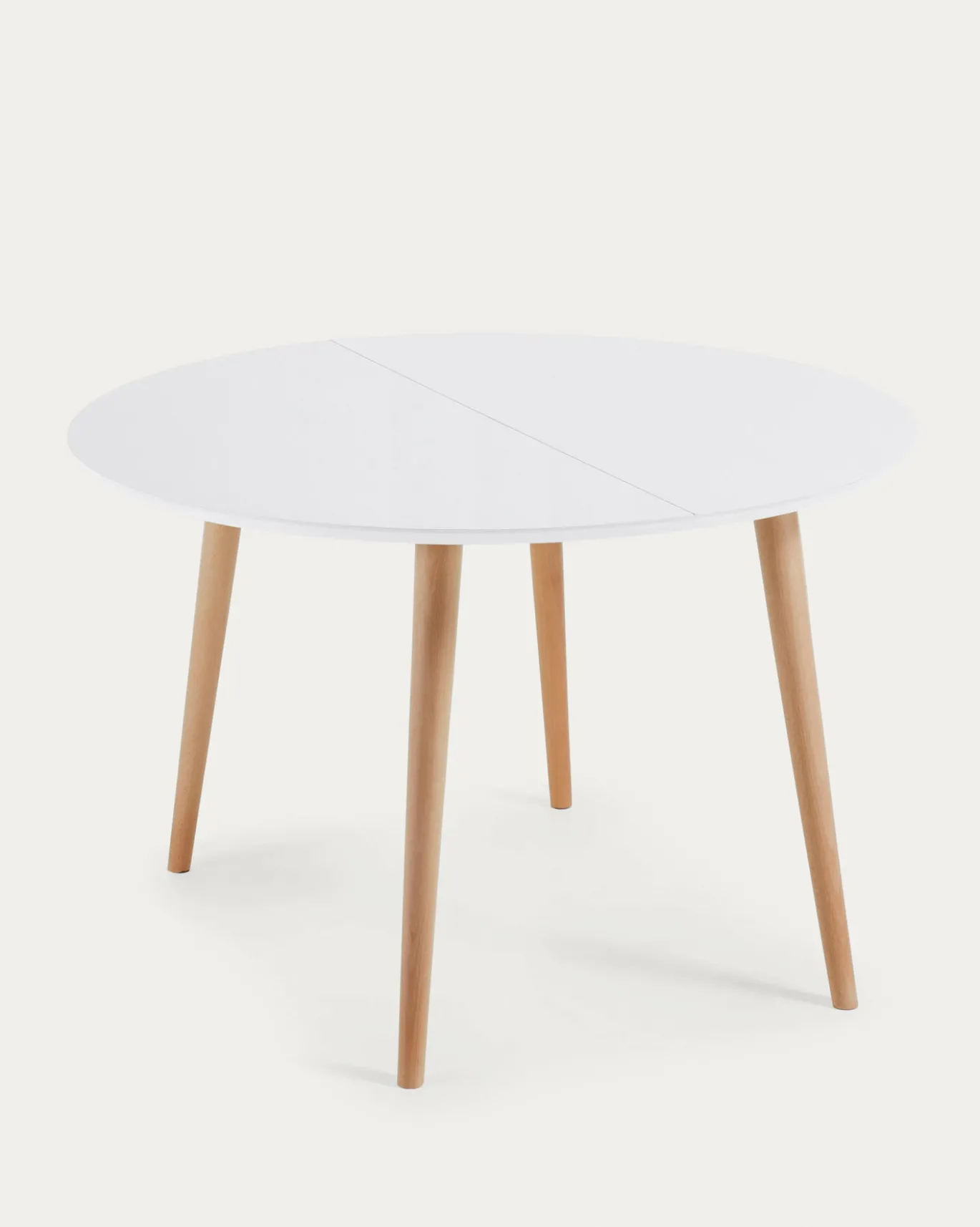 Kave Home Ronde Uitschuifbare Tafel Oqui Wit Ø120-200cm