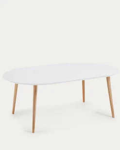 Kave Home Ronde Uitschuifbare Tafel Oqui Wit Ø120-200cm