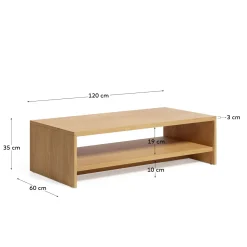 Kave Home Salontafel Abilen Eikenfineer 120cm