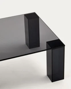 Kave Home Salontafel Adularia Glas Donkergrijs 140cm