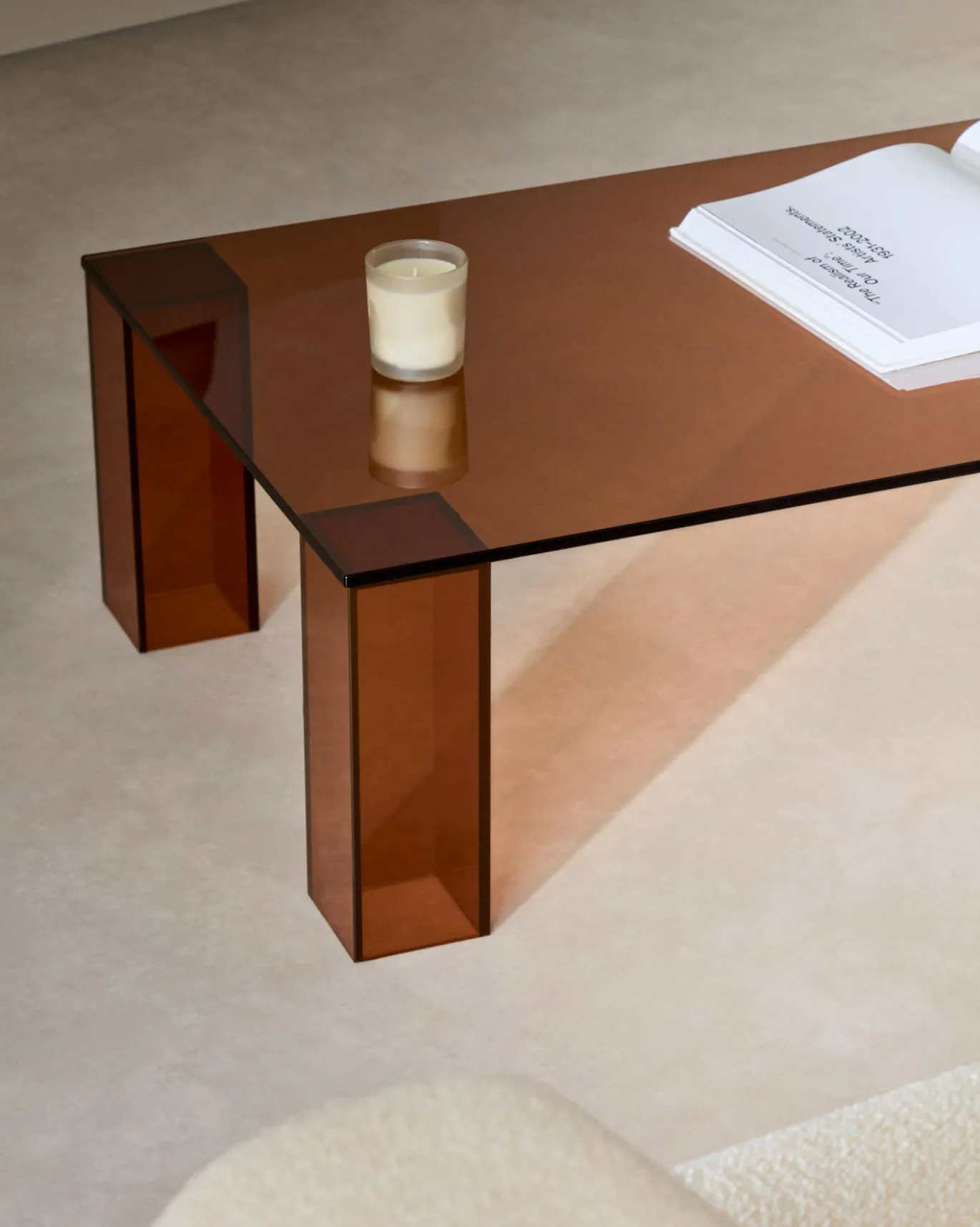 Kave Home Salontafel Adularia Glas Bruin 140cm