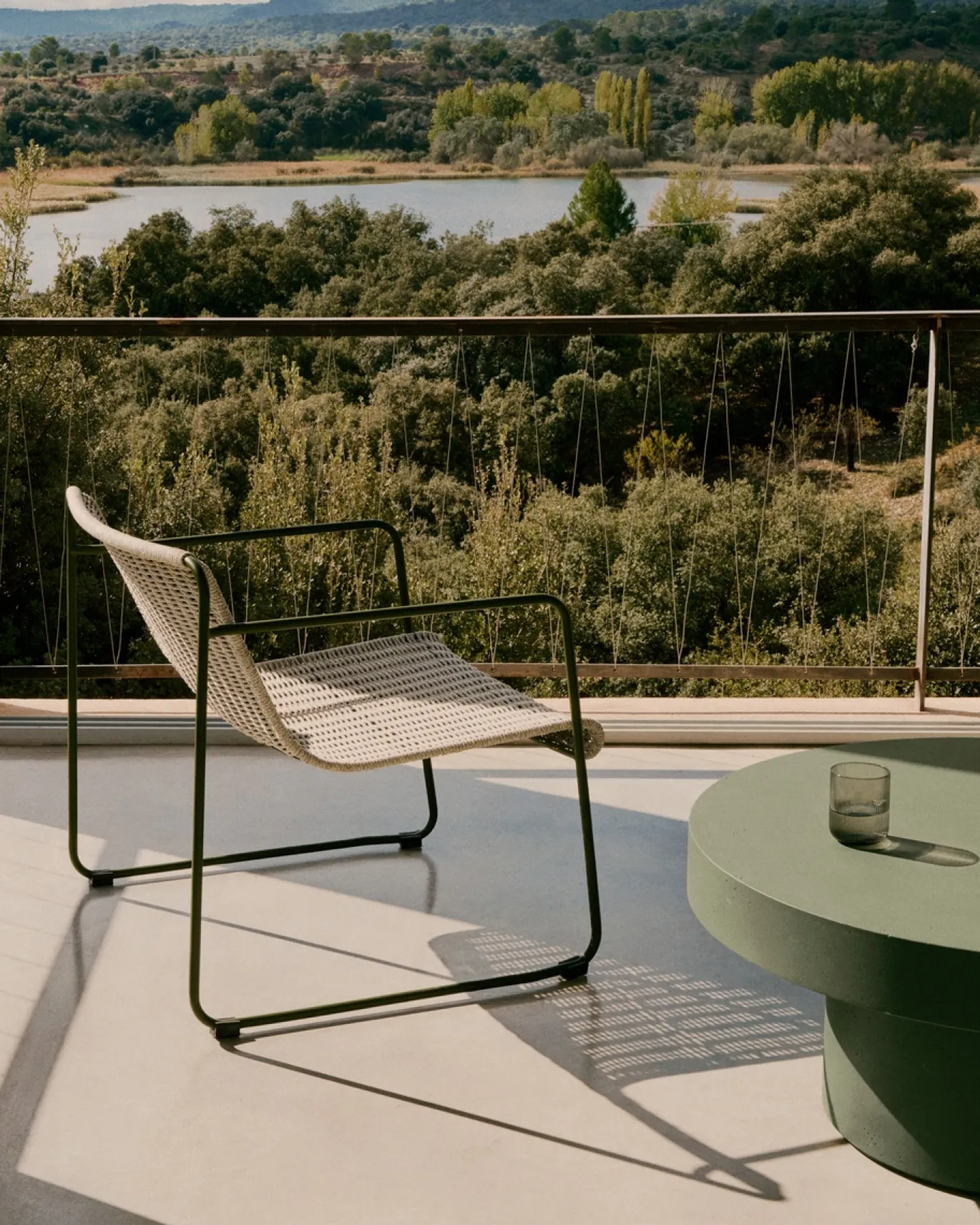 Kave Home Salontafel Aiguablava Cement Groen Ø90cm