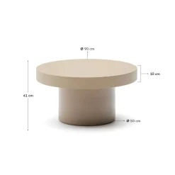 Kave Home Salontafel Aiguablava Cement Beige Ø90cm