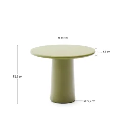 Kave Home Salontafel Albanella Cement met Glanzend Groene Afwerking Ø65cm