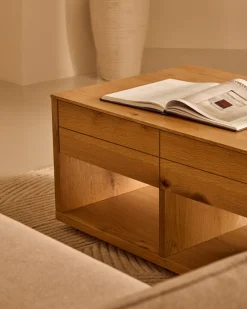 Kave Home Salontafel Alguema Naturel 2-Lades 140cm