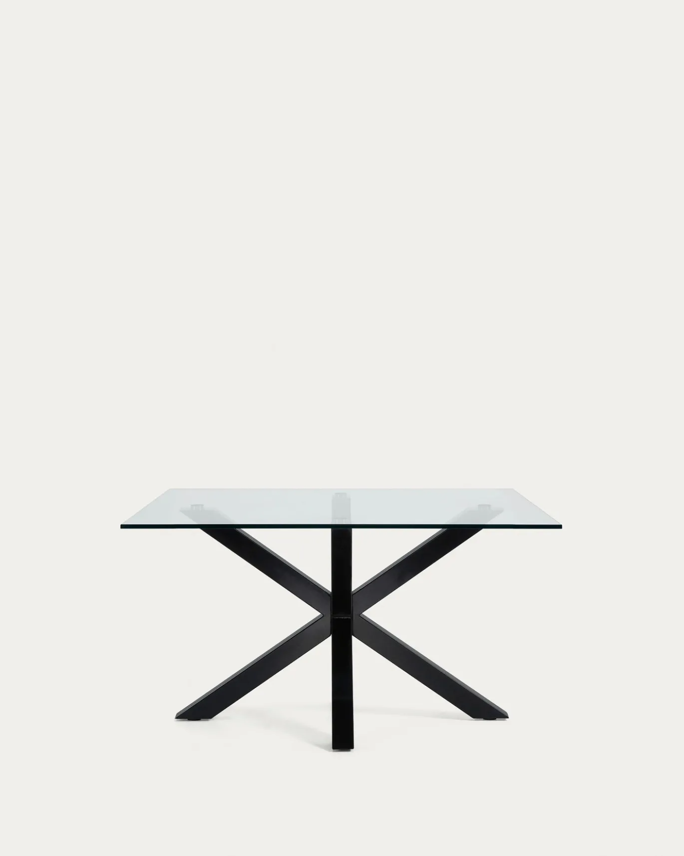 Kave Home Salontafel Argo Glas Zwart 130x70cm