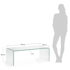 Kave Home Salontafel Burano Glazen 110x50cm