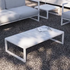 Kave Home Salontafel Comova Outdoor Wit Aluminium 60x114cm