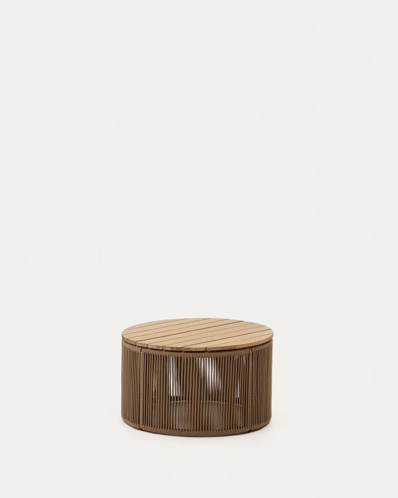 Kave Home Salontafel Dandara Staal Beige Massief Acaciahout Ø60cm