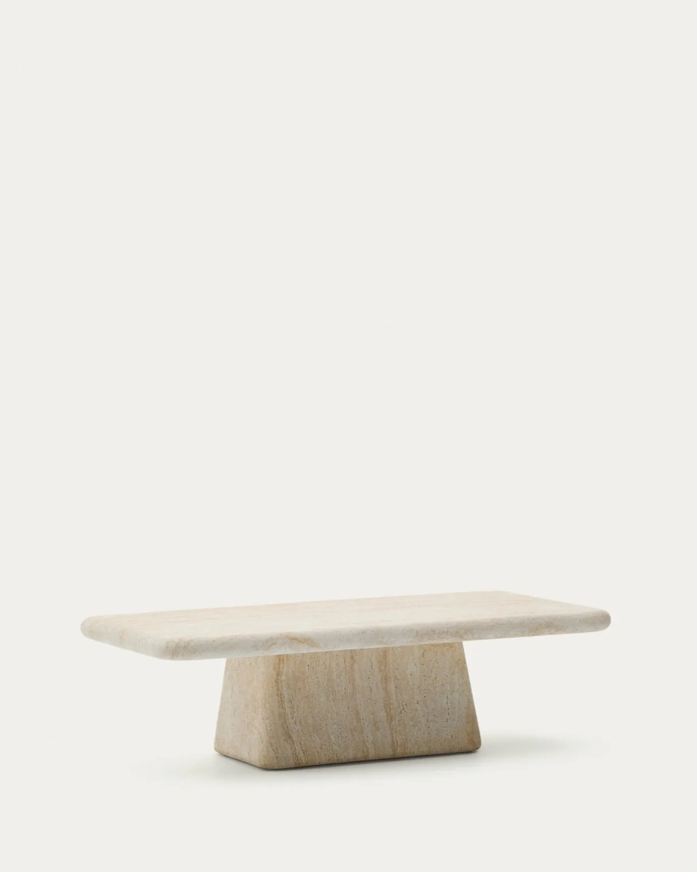 Kave Home Salontafel Drasi Cement met Travertijneffect 140x70cm
