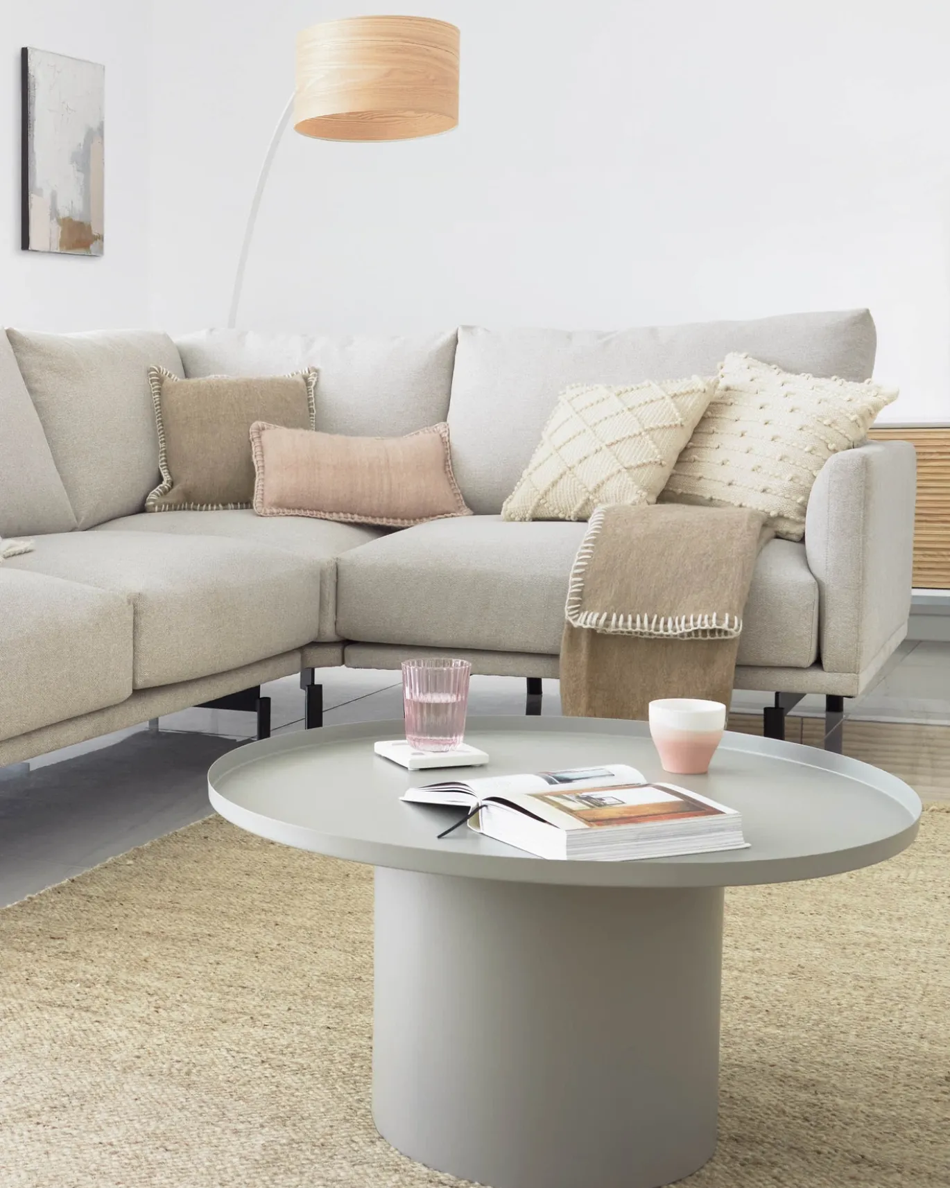 Kave Home Salontafel Fleksa Rond Grijs Metaal Ø72cm