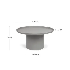Kave Home Salontafel Fleksa Rond Grijs Metaal Ø72cm