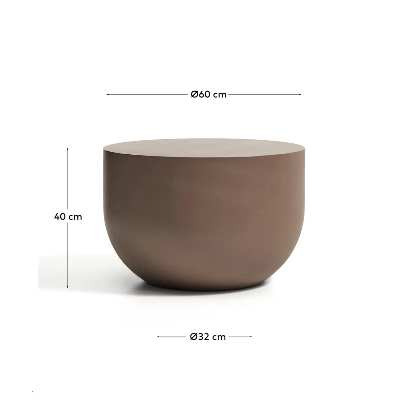 Kave Home Salontafel Garbet Cement Bruin Ø60cm