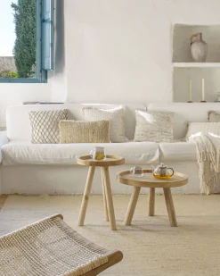 Kave Home Salontafel Glenda Massief Teakhout Ø55cm