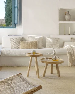 Kave Home Salontafel Glenda Massief Teakhout Ø55cm