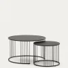 Kave Home Salontafel Hadar Set van 2 Glas Ø75cm / Ø45cm