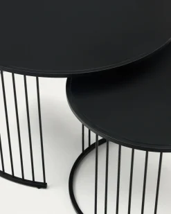 Kave Home Salontafel Hadar Set van 2 Glas Ø75cm / Ø45cm
