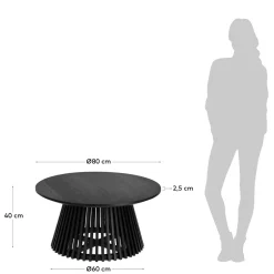 Kave Home Salontafel Jeanette Ø80cm Zwart