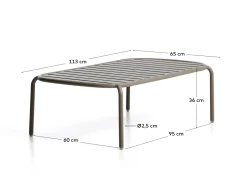 Kave Home Salontafel Joncols Outdoor Aluminium Taupe 113cm