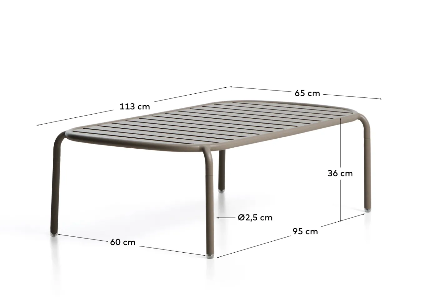 Kave Home Salontafel Joncols Outdoor Aluminium Taupe 113cm