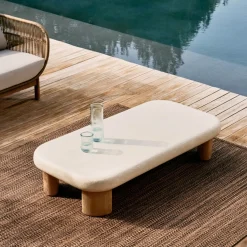 Kave Home Salontafel Labra Outdoor Wit Cement 140cm