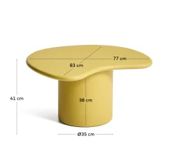 Kave Home Salontafel Macarella Cement Geel 83x77cm