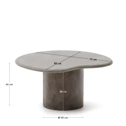 Kave Home Salontafel Macarella Grijs Cement 83x77cm