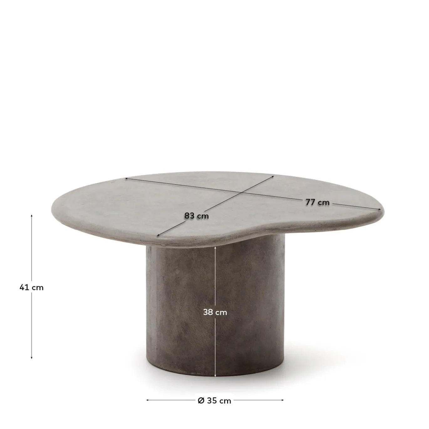 Kave Home Salontafel Macarella Grijs Cement 83x77cm